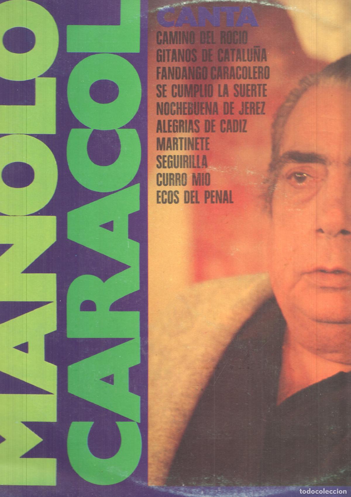 Libros antiguos: LP: Manolo Caracol canta, Camino del Rocio, Martinete, Gitanos de Catalu&ntilde;a, Nochebuena de Jerez