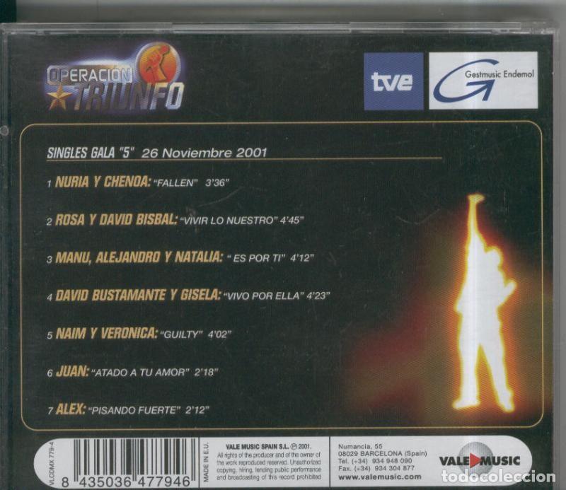 Livros antigos: CD: Operacion Triunfo Gala numero 05 del 26.11.2001 - Varios