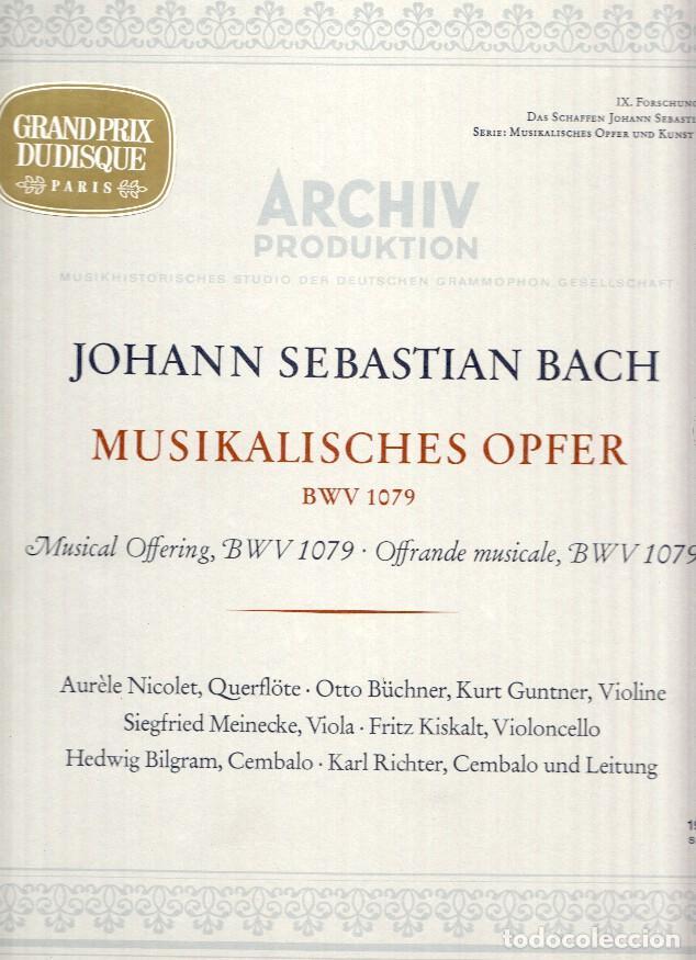Old books: Disco/Vinilo-LP: Archiv Produktion - JOHAN SEBASTIAN BACH - Musikalisches Opfer BWM 1079 - JOHAN SEB