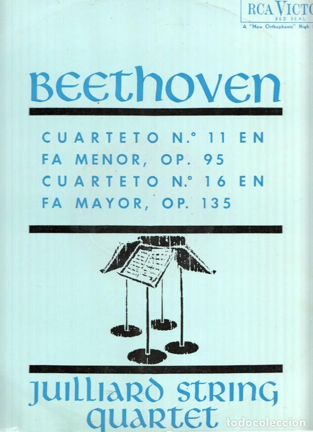 Livres anciens: Disco/Vinilo-LP: BEETHOVEN - Cuarteto No.11 y No.16 - JULLIARD STRING QUARTET - Beethoven