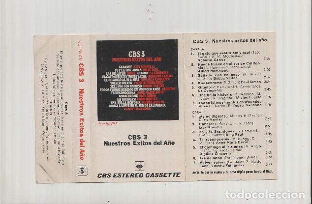 Livres anciens: Caratula Casete: CBS 3, NUESTROS EXITOS DEL A&Ntilde;O - Recopilatorio - Varios