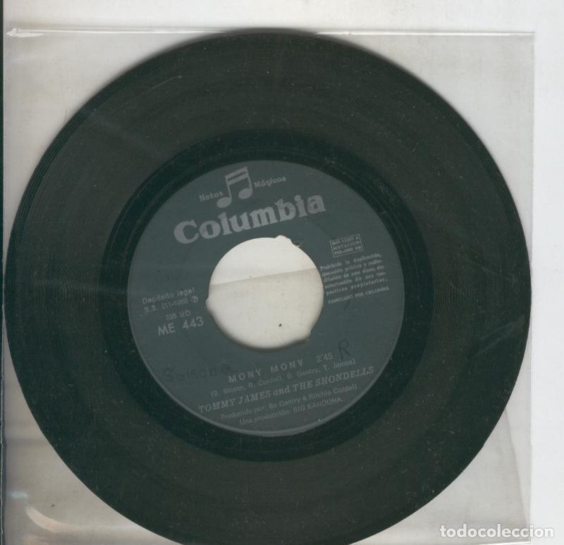 Libros antiguos: Disco de 45 r.p.m: Tommy James and the Shondells (sin la funda): Mony,Mony-One Two Three and i Fell
