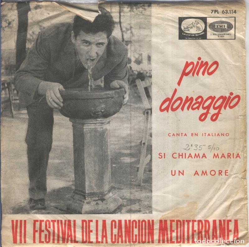 Libros antiguos: Disco Vinilo 45rpm: PINO DONAGGIO - Si chiama Maria - PINO DONAGGIO
