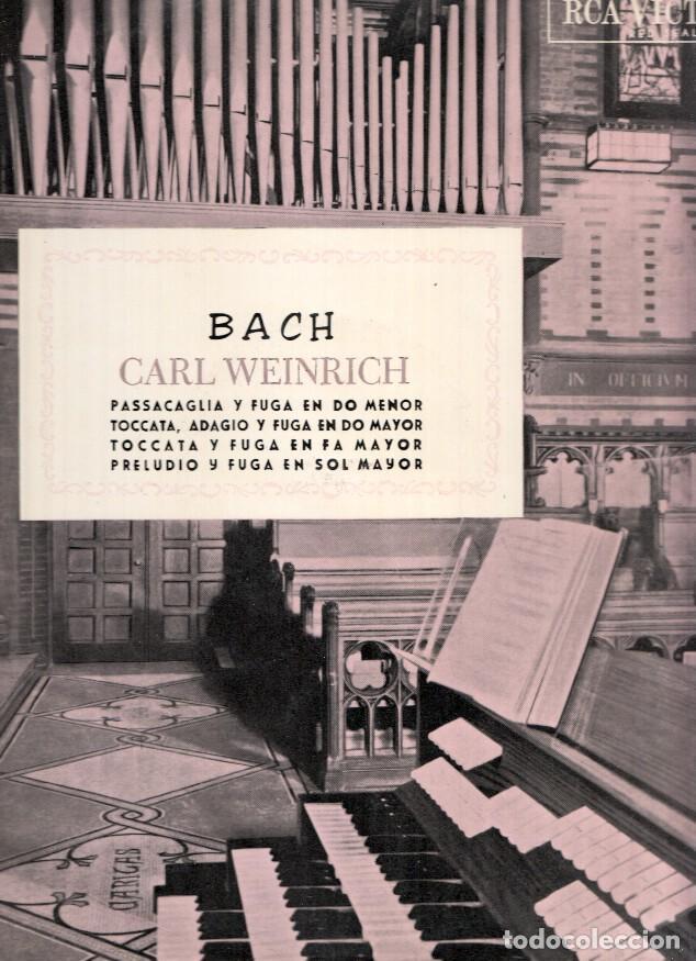 Libros antiguos: Disco/Vinilo-LP: BACH / Carl Weinrich - Passacaglia y Fuga en Do Menor (RCA) - BACH