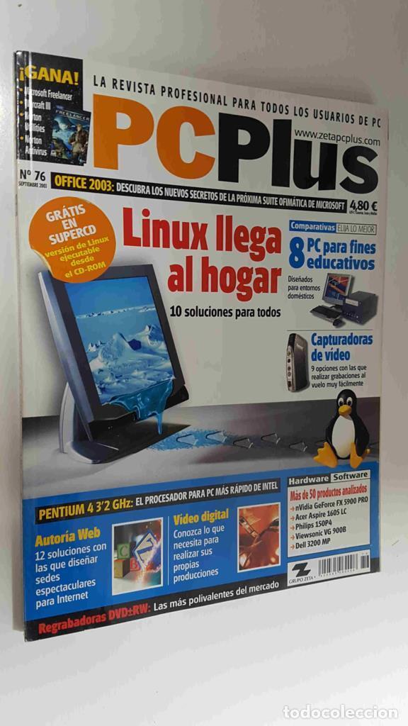 Old books: Revista PC Plus n&ordm; 76, sep 2003. NO INCLUYE CD-ROM. Linux llega al hogar