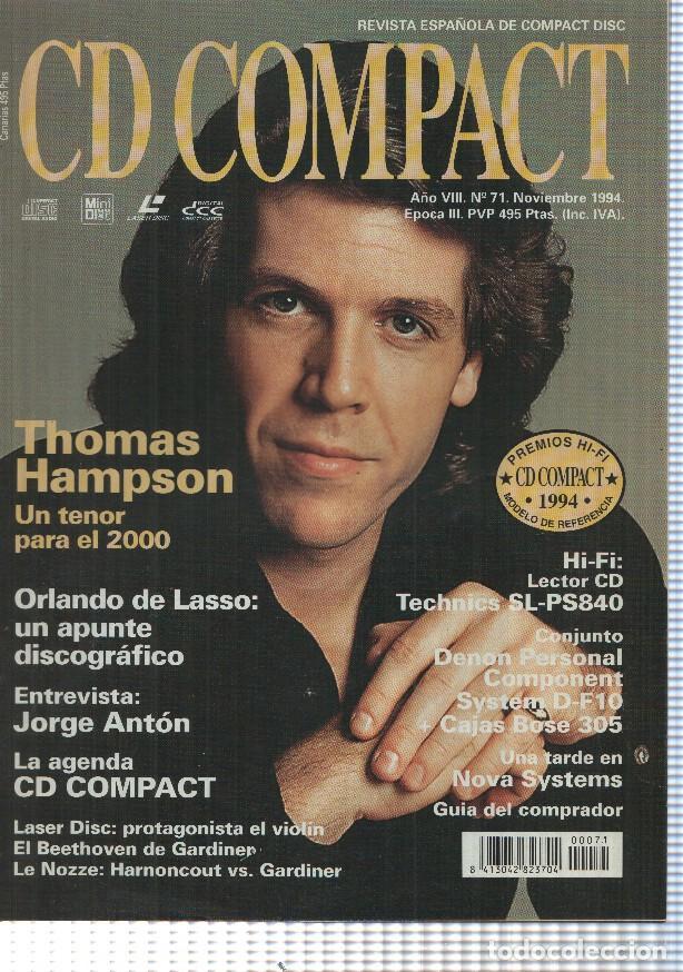 Antiquarische B&uuml;cher: revista: CD Compact a&ntilde;o VII num 71, nov 1994, epoca III. Thomas Hampson, entrevista: Jorge Anton