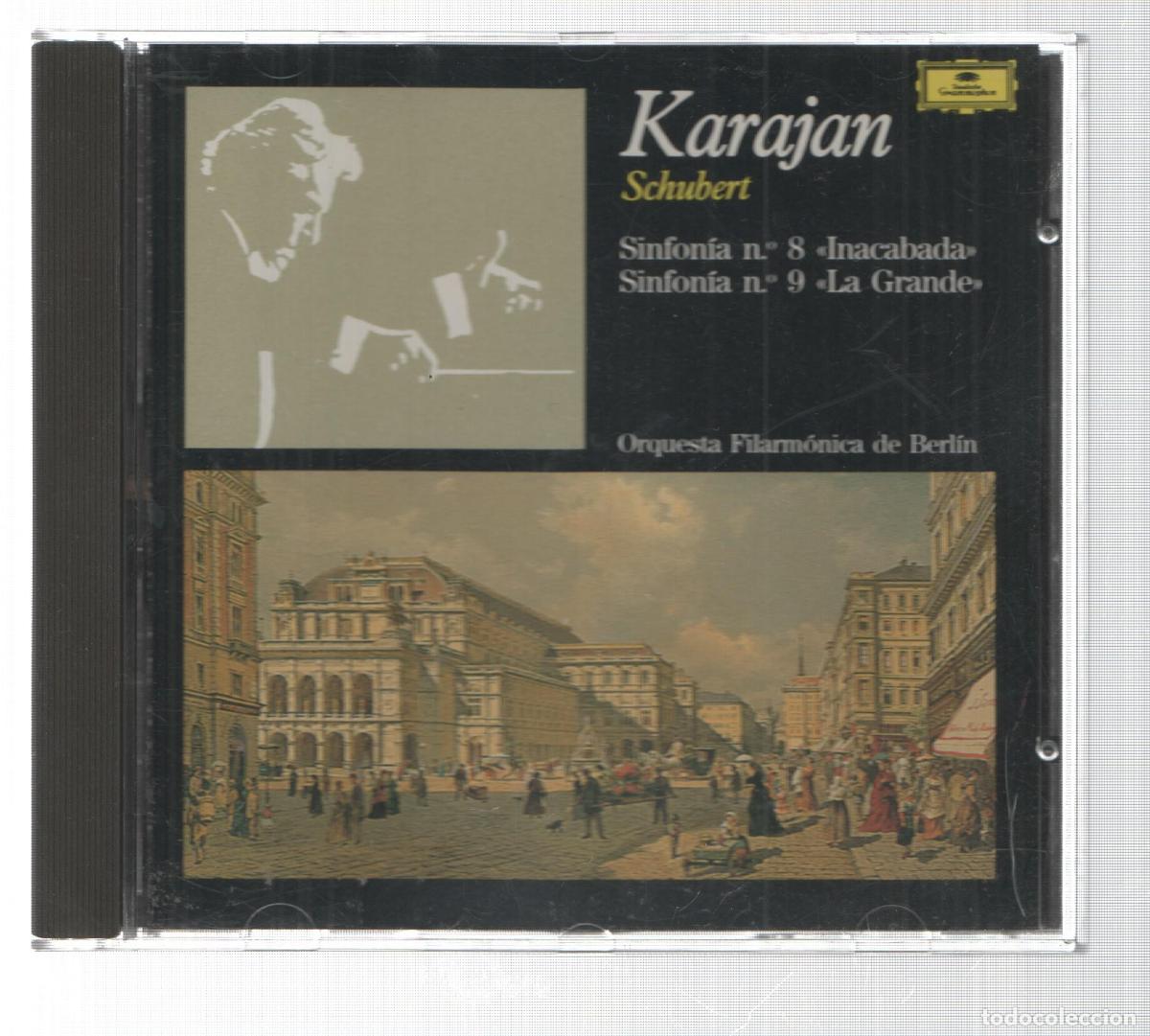 Libri antichi: CD: Karajan. Sinfonia numero 8 Inacabada, Sintonia numero 9 La Grande. Schubert