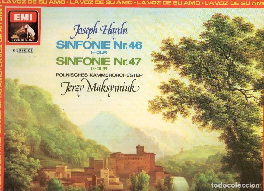 Livros antigos: Disco/Vinilo-LP: HAYDN - Sinfonia Nr.46 y Sinfonia Nr.47 / JERZY MAKSYMIUK (EMI) - Haydn