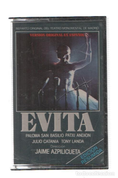 Libros antiguos: Cinta Casete: EVITA, Musical Espa&ntilde;ol Teatro Monumental de Madrid - Paloma San Basilio, Jaime Azpilic
