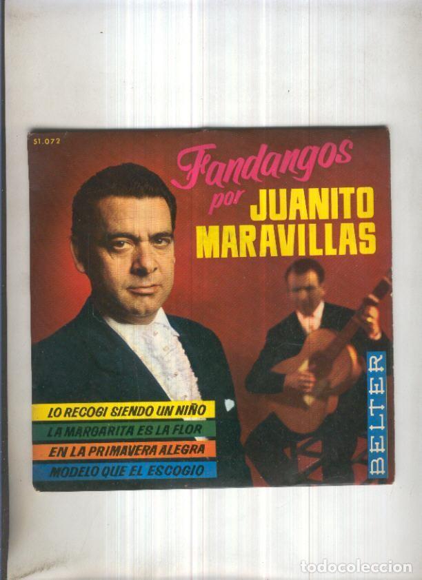 Libros antiguos: Disco Vinilo Single 45rpm: JUANITO MARAVILLAS - Fandangos - Juanito Maravillas