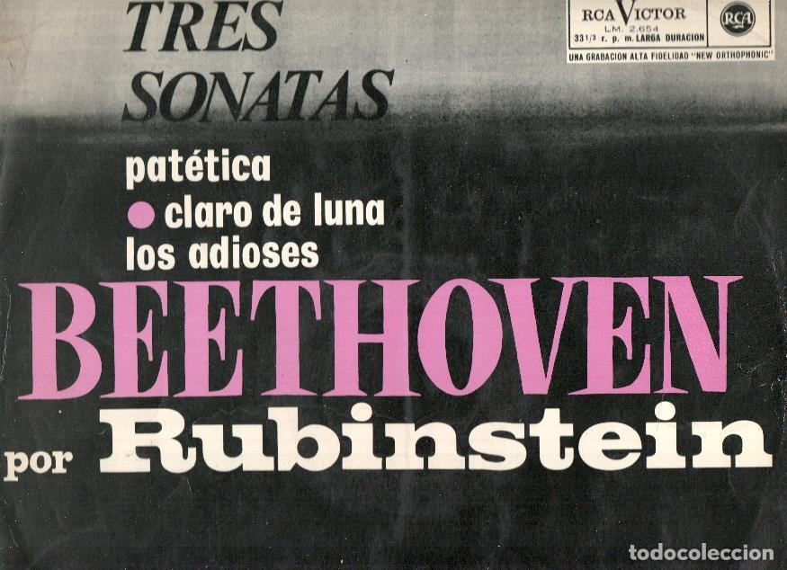 Old books: Disco/Vinilo-LP: BEETHOVEN POR RUBINSTEIN - Tres Sonatas (RCA) - Rubinstein