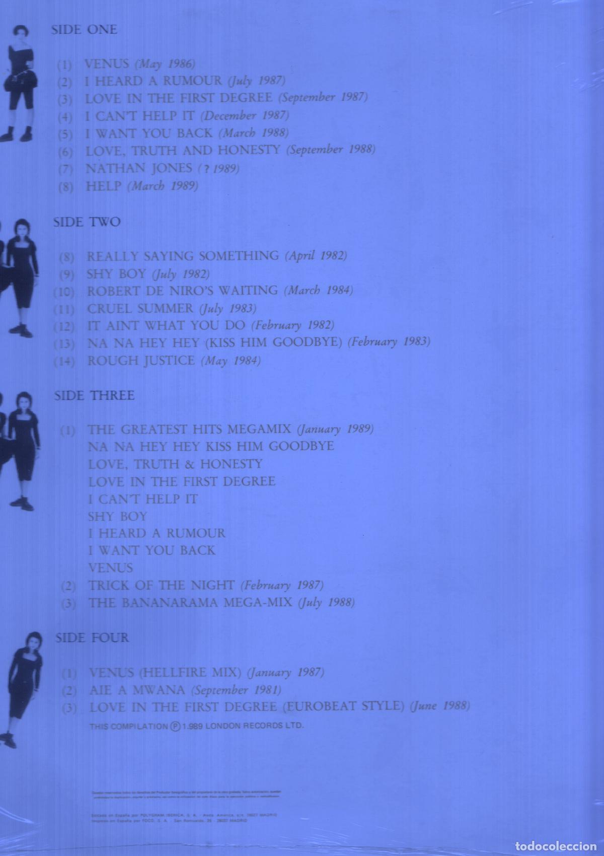 Old books: DOBLE LP: BANANARAMA - The greatests hits - Bananarama