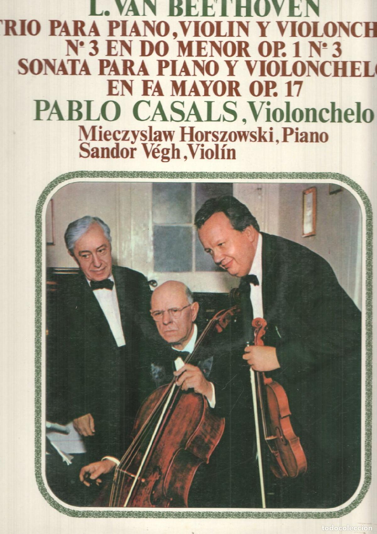 Libri antichi: LP: Beethoven - Trio num 3 para piano, violin y violonchelo en do menor Op. 1 num 3