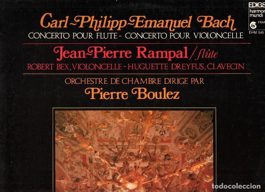 Livros antigos: Disco/Vinilo-LP: CARL- PHILIP-EMMANUEL BACH - Concerto Pour Flute / Concerto Pour Violoncelle (Edigs