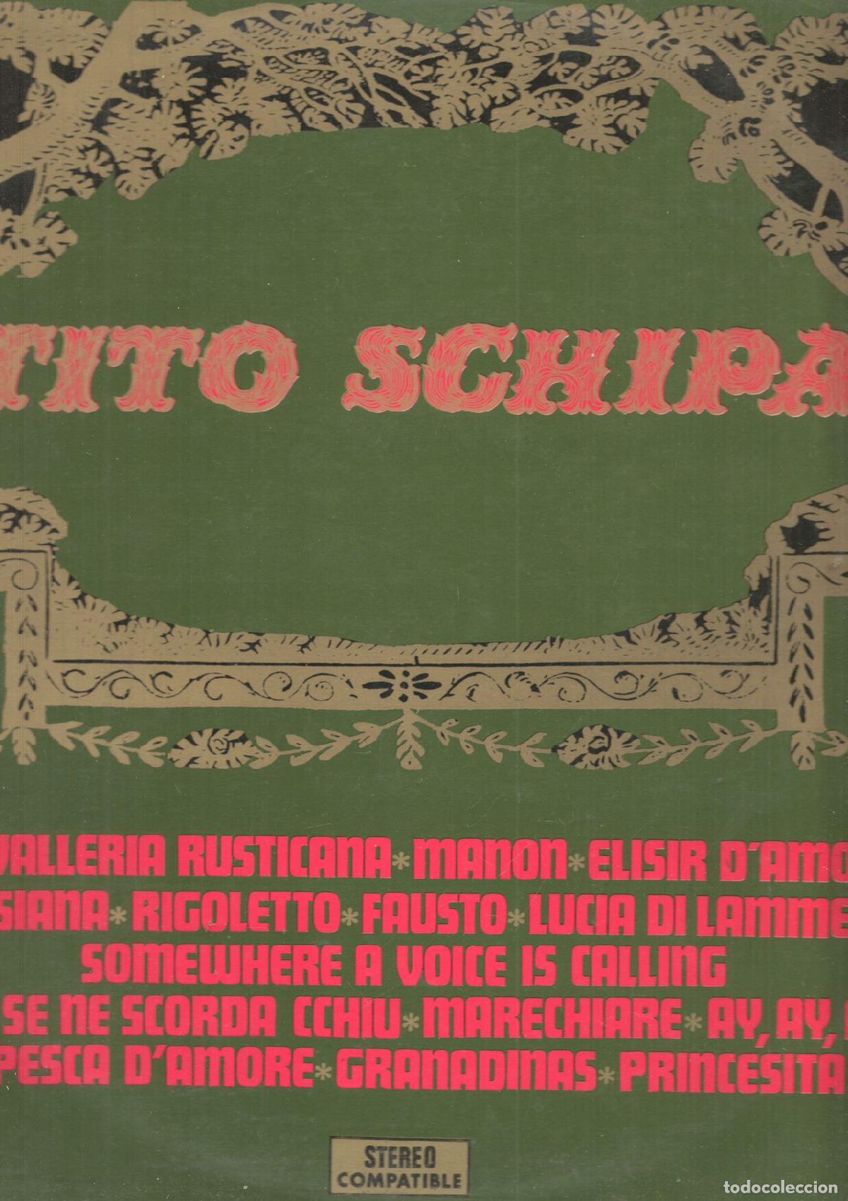 Livros antigos: LP: Tito Schipa. ZOR - 147.Zafiro. Serie Etiqueta Dorada