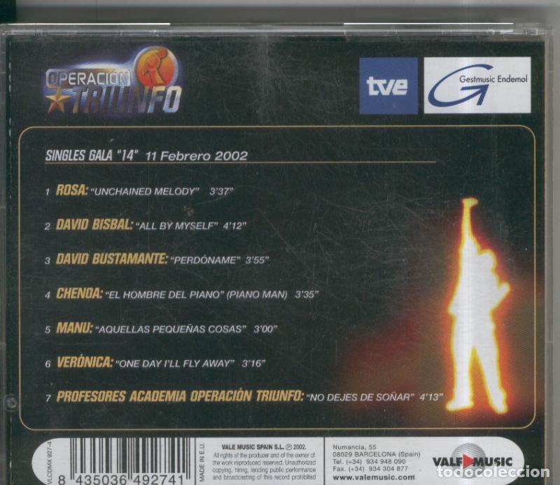 Libros antiguos: CD: Operacion Triunfo Gala numero 14 del 11.02.2002 - Varios