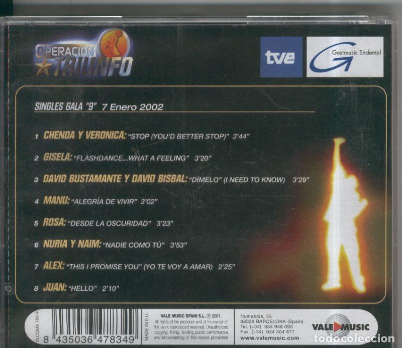 Libros antiguos: CD: Operacion Triunfo Gala numero 09 del 07.01.2002 - Varios