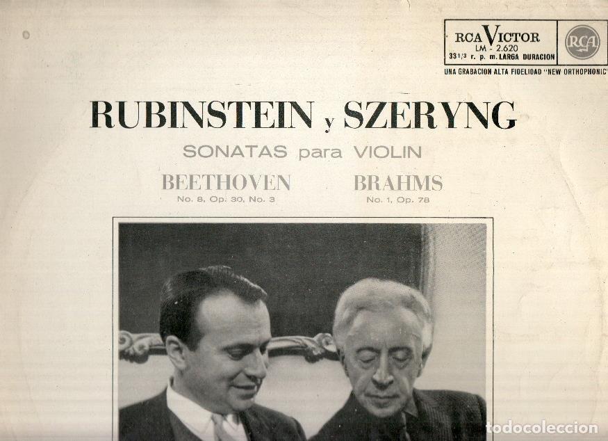 Libros antiguos: Disco/Vinilo-LP: RUBINSTEIN Y SZERYNG - Sonatas para Violin (RCA) - Beethoven y Brahms