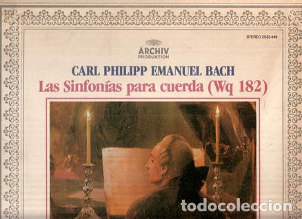 Libri antichi: Disco/Vinilo-LP: Carl Philipp Emanuel BACH - Las Sinfonias para cuerda Wq 182 (Archiv Produktion) -