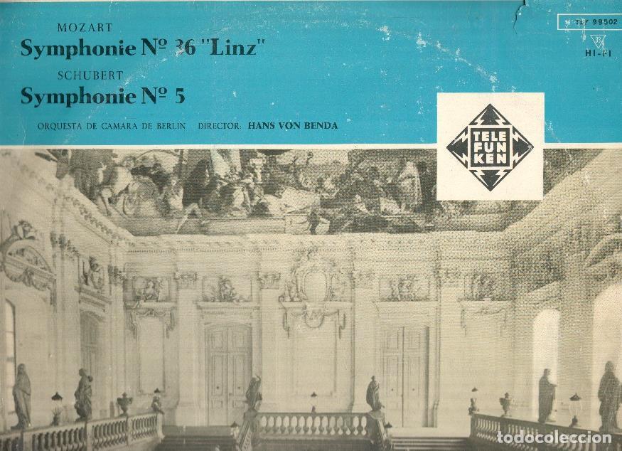 Libri antichi: Disco/Vinilo-LP: MOZART y SCHUBERT - Symphonie Numero 36 y Symphonie Numero 5 (Telefunken) - Mozart