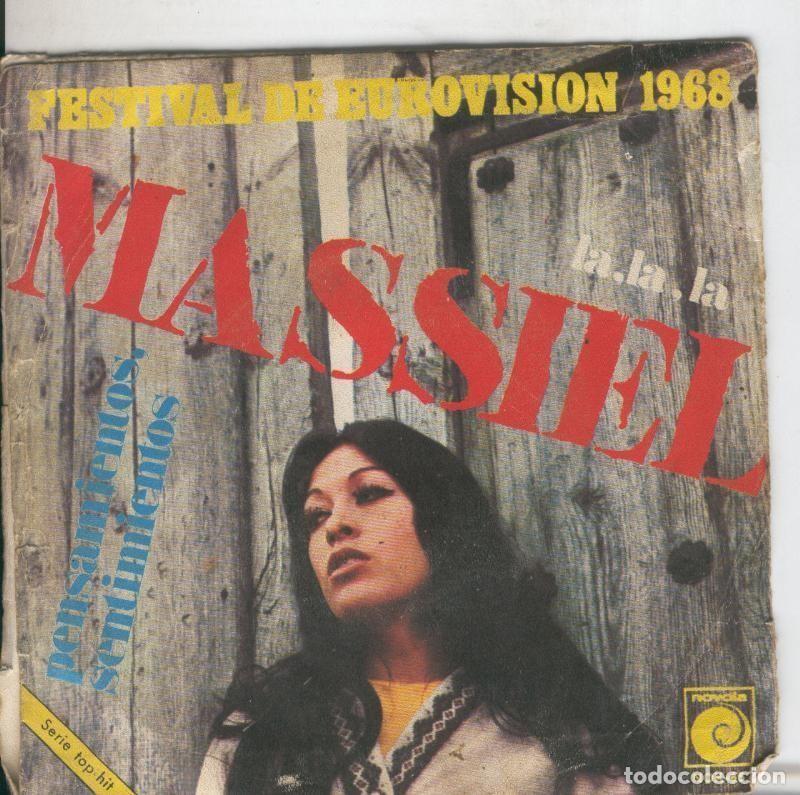 Libri antichi: Disco de 45 r.p.m: Massiel: La, la, la y Pensamientos,sentimientos - Varios