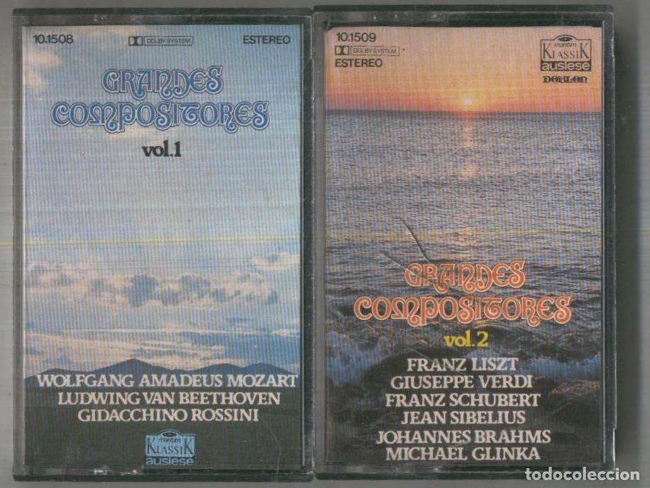 Libros antiguos: Cinta Casete: GRANDES COMPOSITORES - Vol.01 y Vol.02 - VARIOS