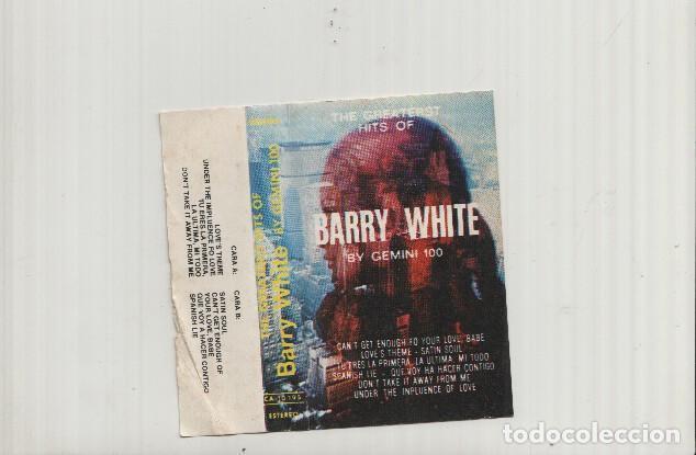 Livros antigos: Caratula Casete: THE GREATEST HITS OF BARRY WHITE - By Gemini 100 - Varios