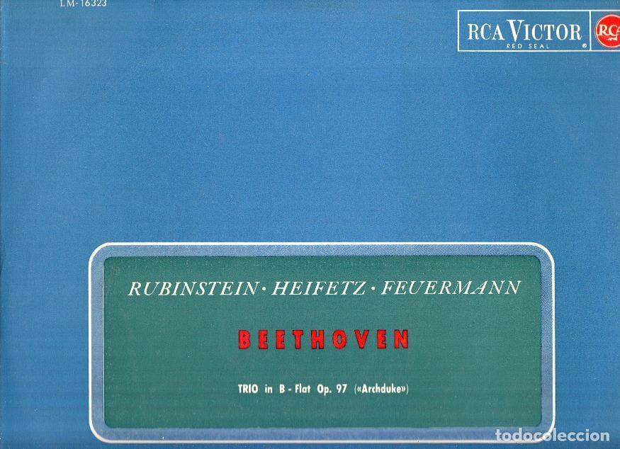 Libros antiguos: Disco/Vinilo-LP: BEETHOVEN: Trio in B -Flat Op.97 (Archduke) : Rubinstein, Heifetz y Feuermann (RCA)