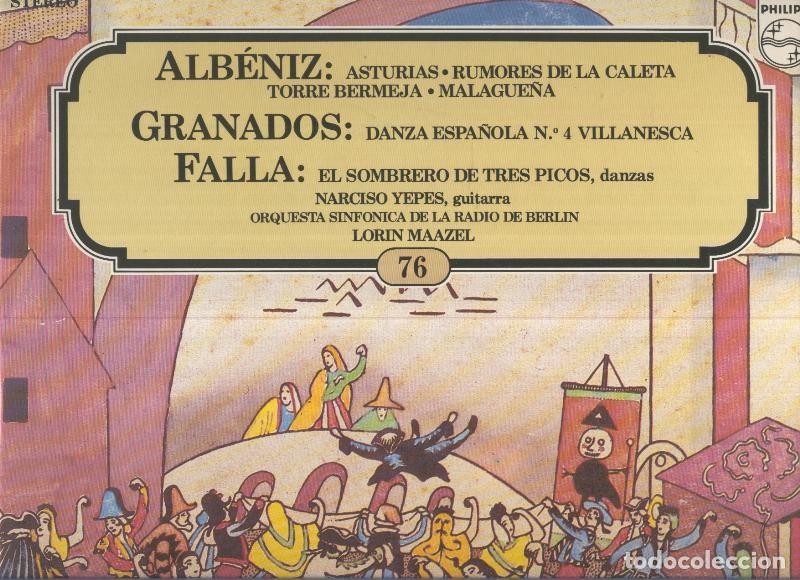 Libri antichi: Disco Vinilo LP: SALVAT GRANDES COMPOSITORES numero 76- Albeniz, Granados y Falla - VARIOS