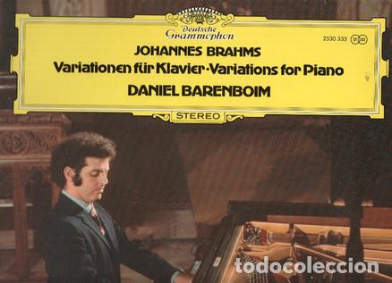 Livros antigos: Disco/Vinilo-LP: JOHANNES BRAHMS - Variationen fur Klavier. Daniel Barenboim (Deutsche Gramophon) -
