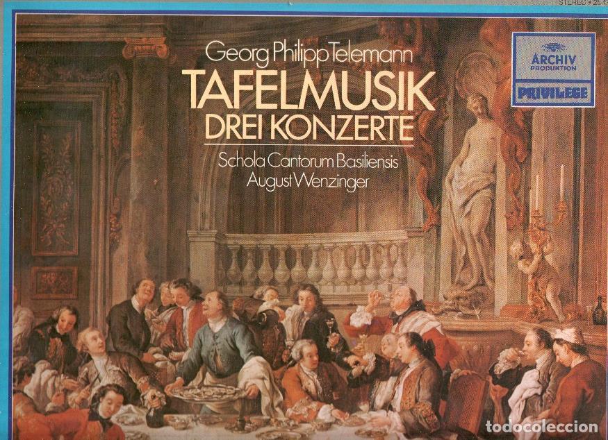 Livres anciens: Disco/Vinilo-LP: TELEMANN - TAFELMUSIK DREI KONZERTE (Archiv Produktion) - Telemann