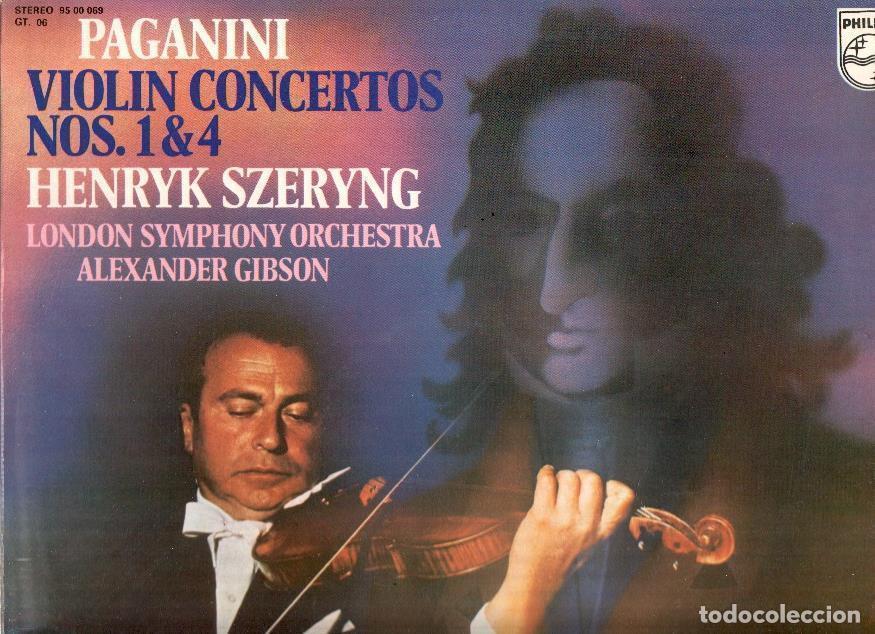 Livros antigos: Disco/Vinilo-LP: PAGANINI - Violin Concertos Numero 1 y 4 / Henryk Szeryng (Philips) - PAGANINI