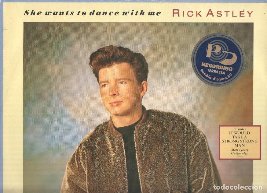 Livros antigos: Disco-Maxi Single 33rpm: RICK ASTLEY - She wants to dance with me - RICK ASTLEY