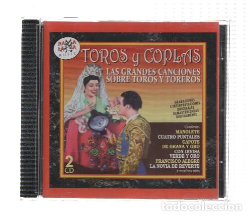 Libros antiguos: CD-Musica: TOROS Y COPLAS - Las grandes canciones sobre toros y toreros (DOBLE CD) - VARIOS