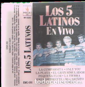 Libros antiguos: Cassette: Los 5 latinos en vivo - NULL