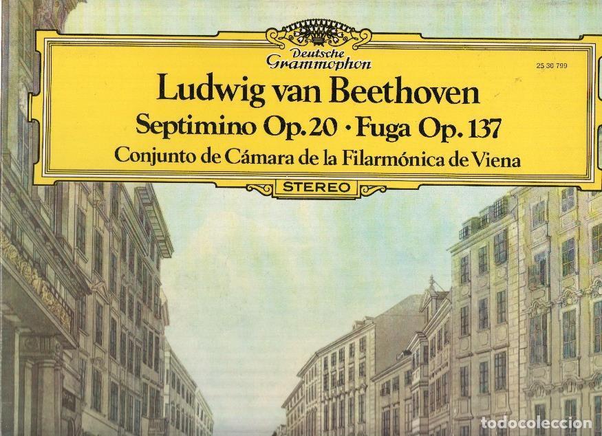 Livros antigos: Disco/Vinilo-LP: BEETHOVEN - Septiminio Op.20 / Fuga Op.137 (Deutsche Gramophon) - Beethoven