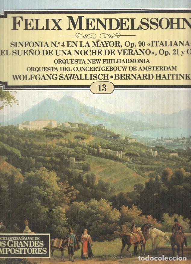 Livres anciens: LP: Mendelssohn: sinfonia numero 4 Italiana - Musica incidental para El sue&ntilde;o de una noche de verano