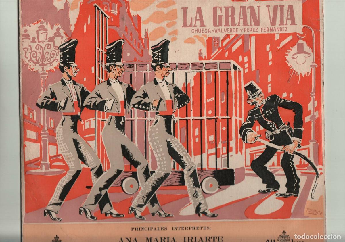 Old books: DISCO/VINILO-33-1/3: LA GRAN VIA (Opera)- Felipe Perez y Federico Chueca (Alhambra) - Felipe Perez y