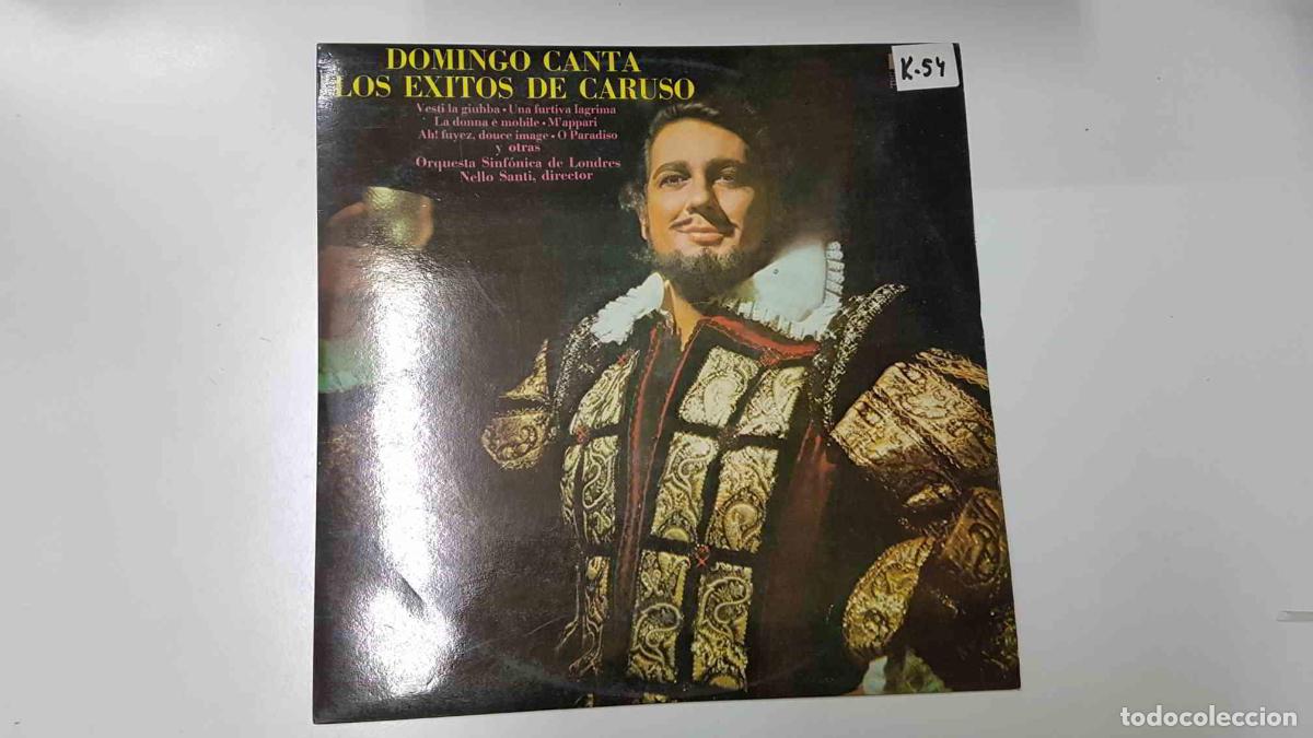 Livres anciens: LP, RCA: Domingo canta los exitos de Caruso - Pagliacci, La Boheme, Rigoletto, Le Cid