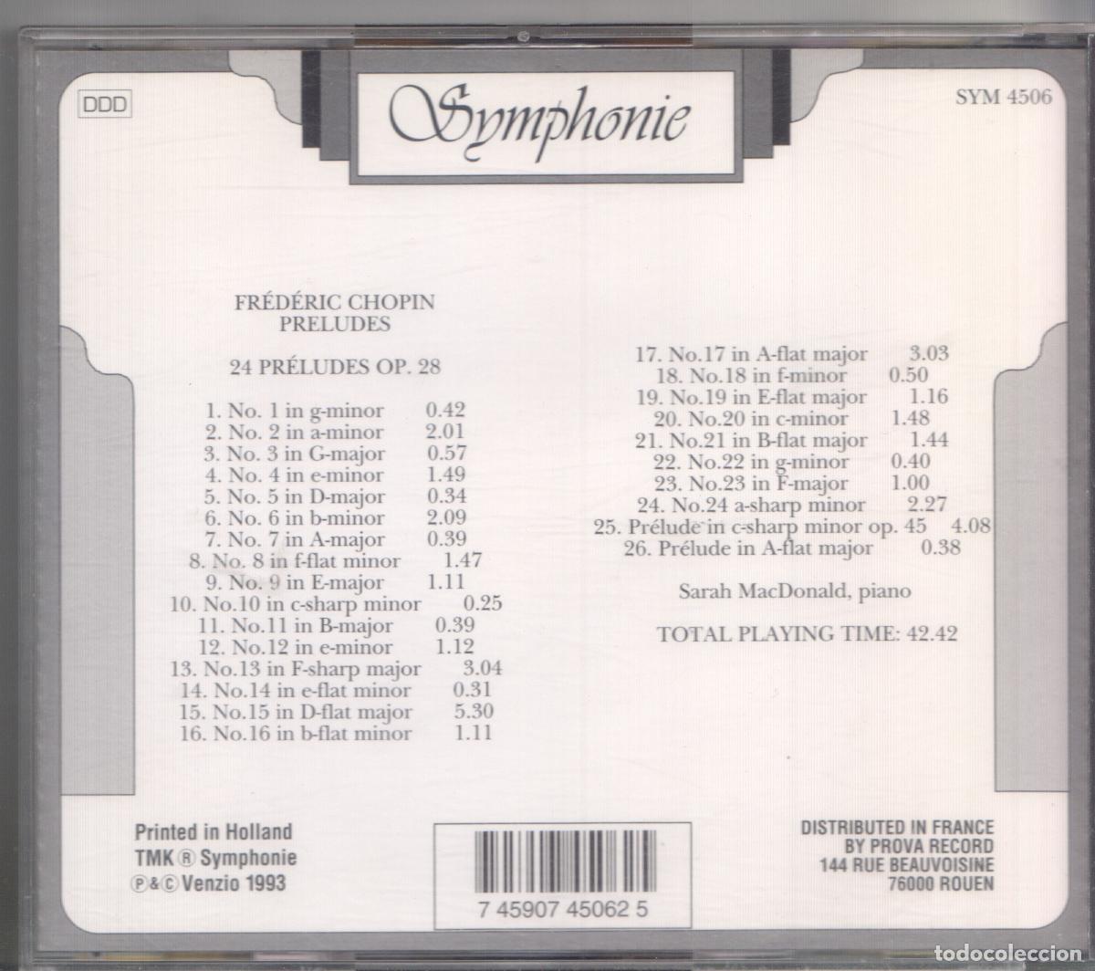 Antiquarische B&uuml;cher: CD: Frederic Chopin: Preludes, Sarah McDonal al piano