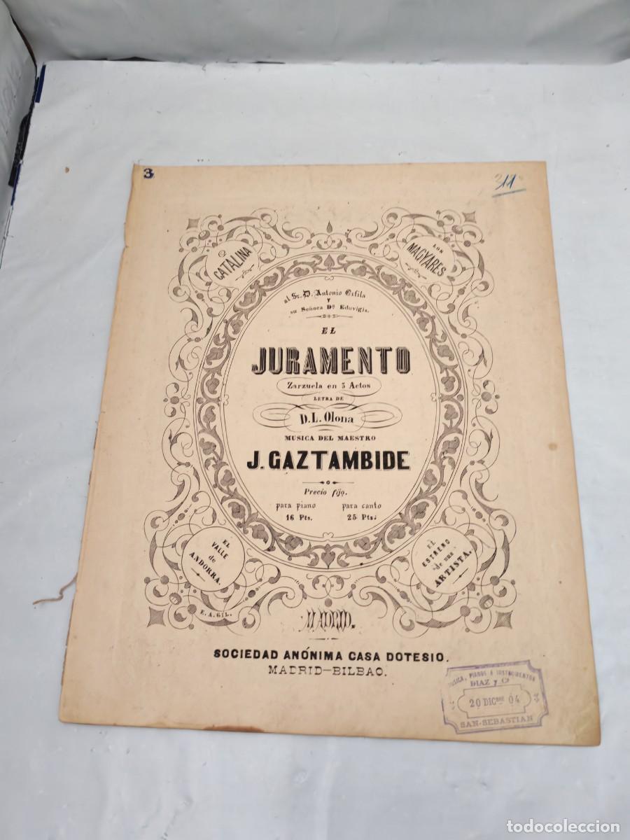 Libri antichi: El Juramento: Zarzuela en tres actos (Edici&oacute;n 1900 aprox.)
