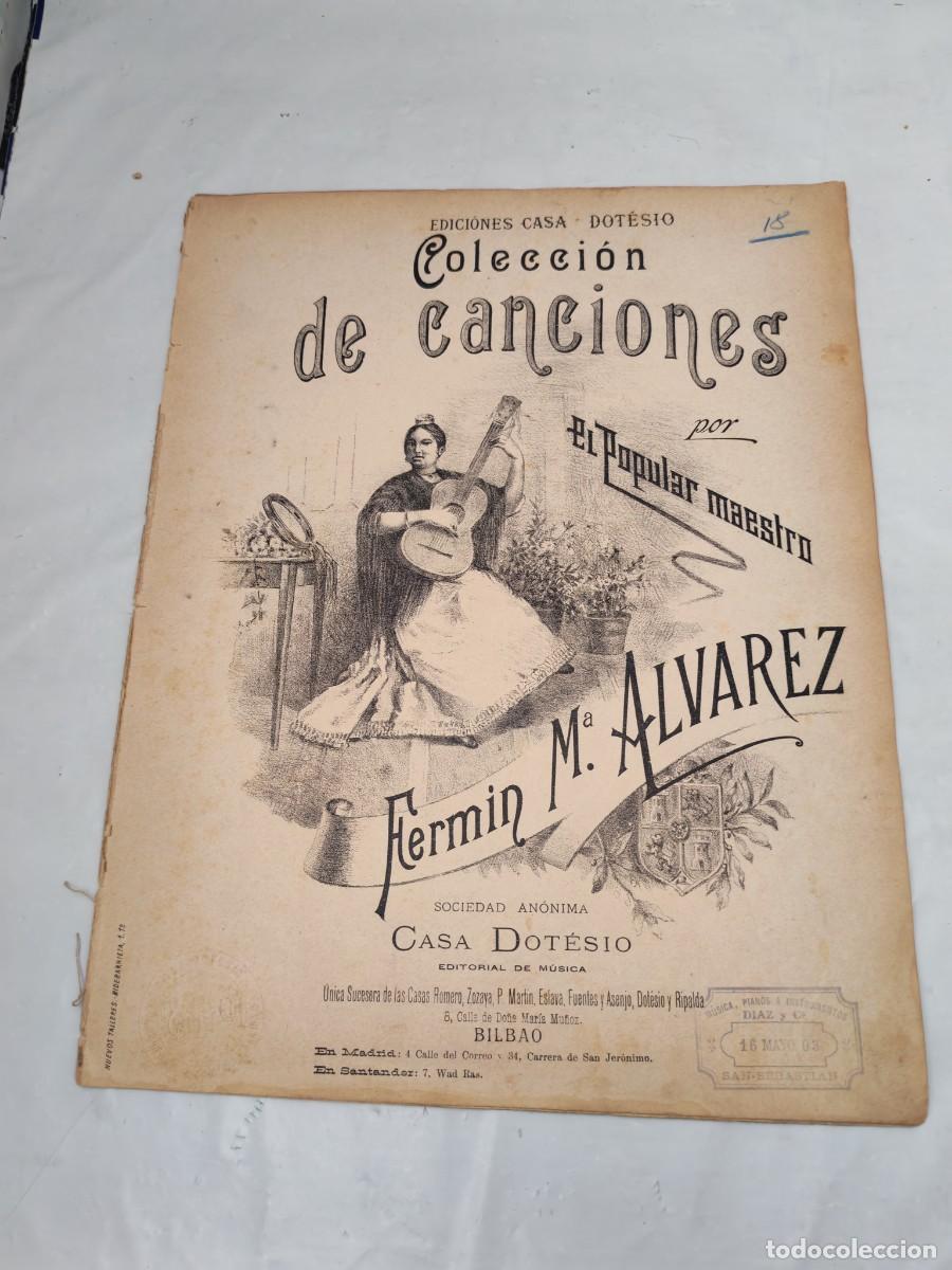 Libri antichi: Colecci&oacute;n de Canciones por el Popular Maestro Ferm&iacute;n M. &Aacute;lvarez (Casa Dotesio, 1900 aprox.)