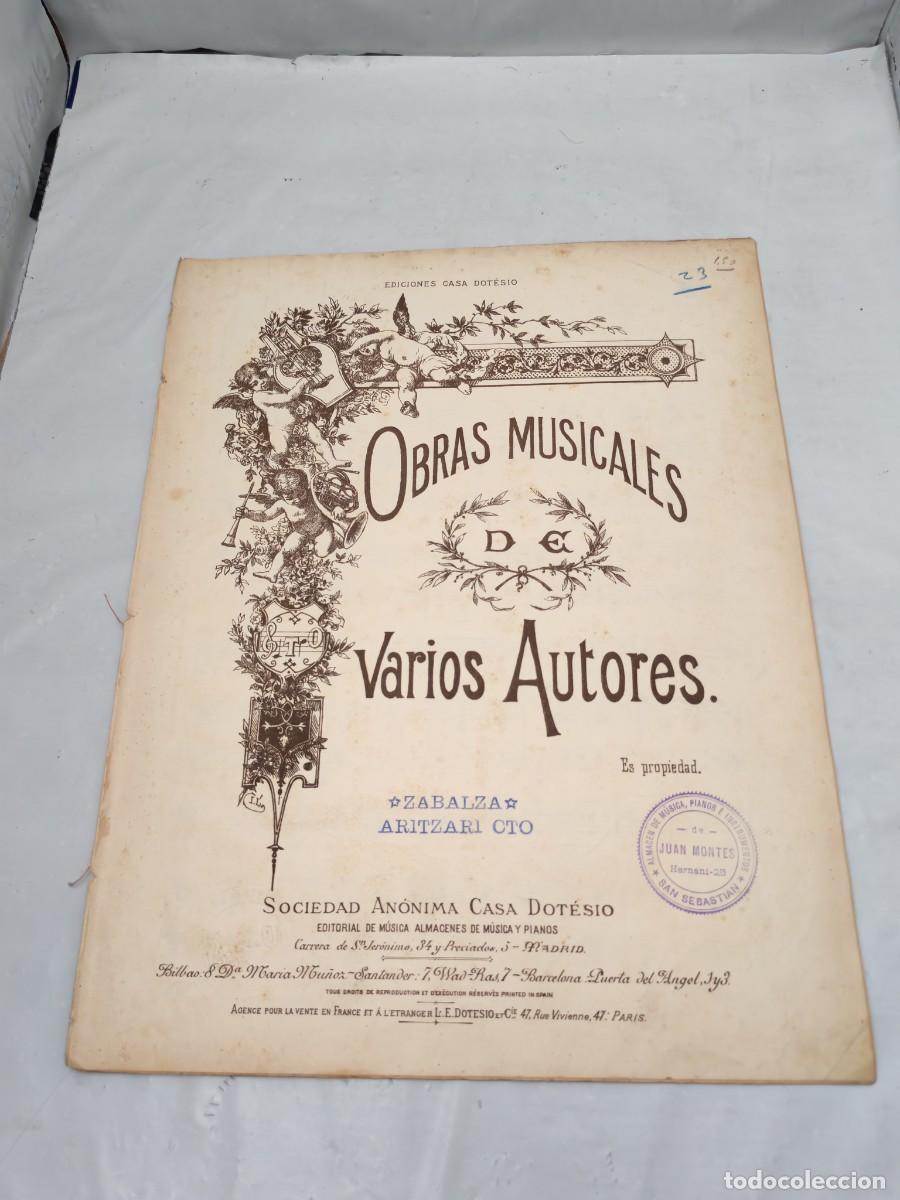 Livros antigos: Obras musicales de varios autores: Aritzari Zortziko para Mezzo-Soprano o Bar&iacute;tono (1900 aprox.)