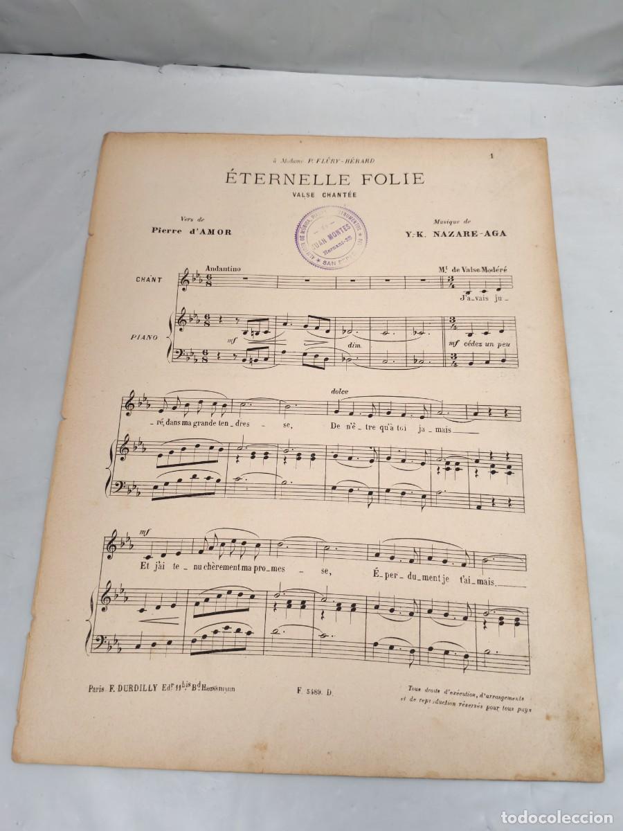Livros antigos: &Eacute;ternelle Folie: Valse Chant&eacute;e (Edici&oacute;n 1900 aprox.)