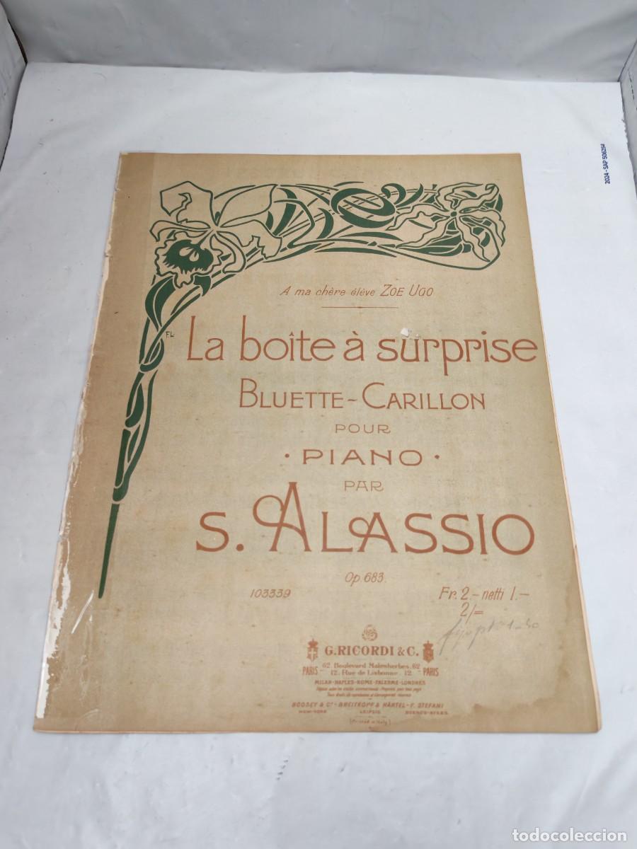 Libri antichi: La boitte a surprise, Bluette-Carillon pour Piano par S. Alassio (edici&oacute;n 1900 aprox.)