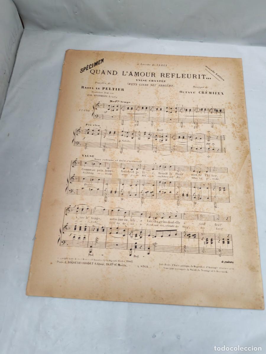 Libros antiguos: Quand l'amour refleurit, Valse Chant&eacute;e (Edici&oacute;n 1900 aprox.)