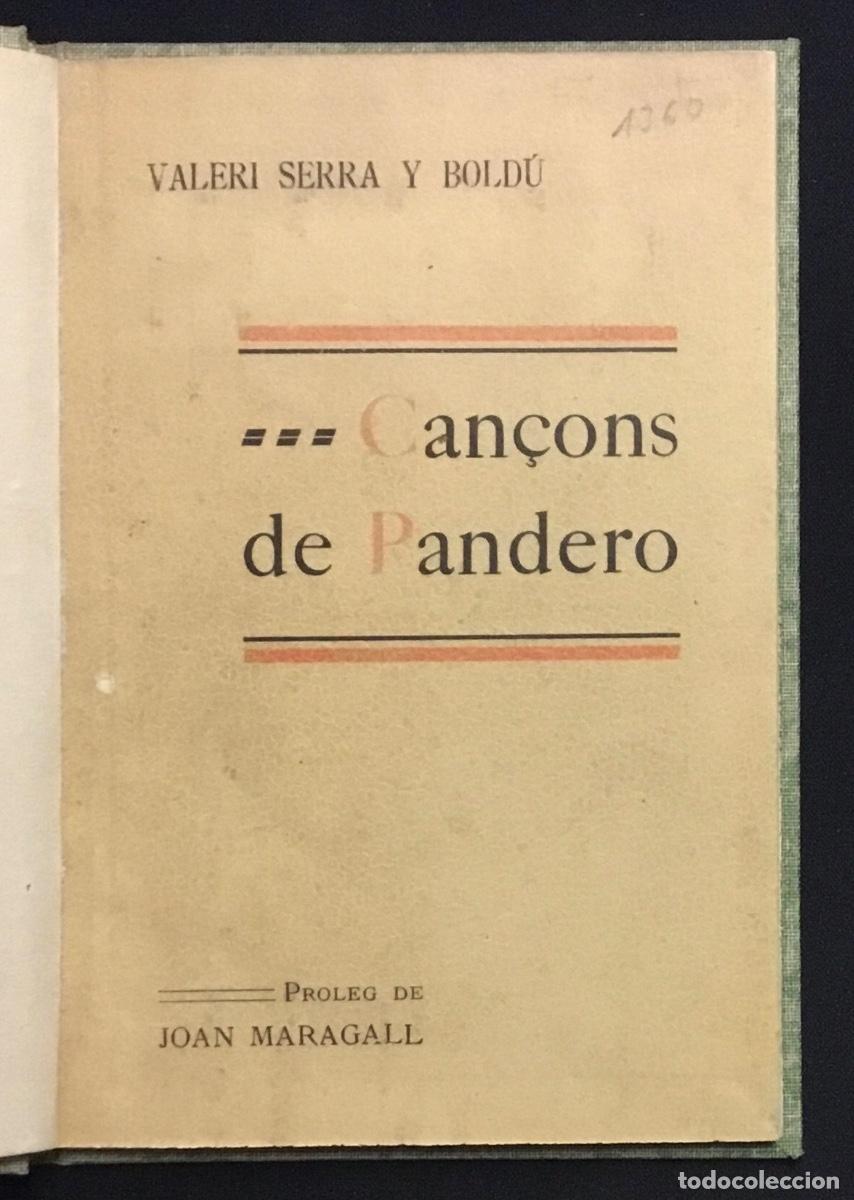 Libros antiguos: CAN&Ccedil;ONS DE PANDERO. - SERRA I BOLD&Uacute;, Valeri.
