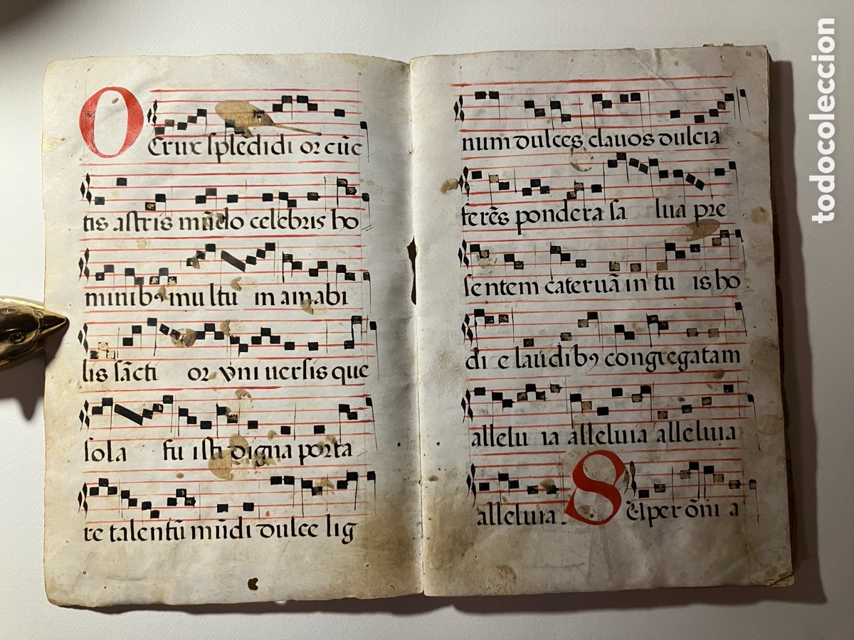 Libros antiguos: Peque&ntilde;o antifonario. C&oacute;dice Gregoriano. Manuscrito 1575-1600