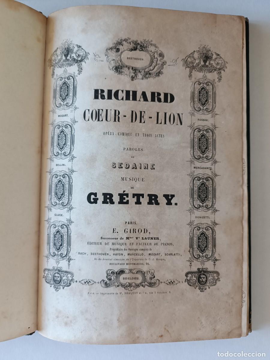 Libros antiguos: &Oacute;pera Richard C&oelig;ur-de-Lion, Sedaine, musique Grety, Paris, E. Girod, , [1860?]