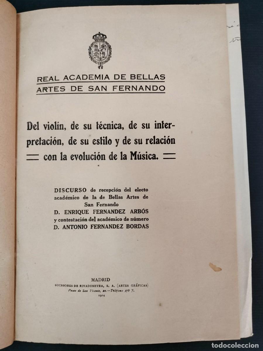 Libros antiguos: DEL VIOLIN DE SU TECNICA SU INTERPRETACION DE SU ESTILO Y SU RELACION CON LA EVOLUCION DE LA MUSICA